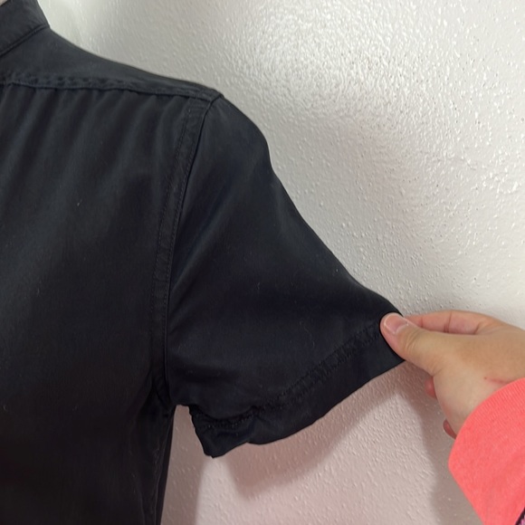 Control Sector Dress Women Small Black High Neck Button Up Shirt Streetwear - Picture 7 of 12